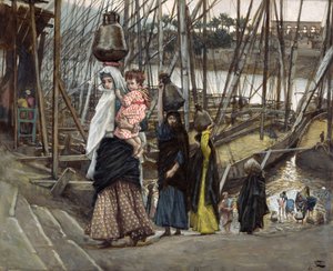 The Sojourn, Egypti, kuvitus teokseen The Life of Christ, n. 1886-1894 (wc ja guassi pahville) tekijältä James Jacques Joseph Tissot