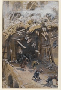 Siloamin torni, kuvitus teoksesta Herramme Jeesuksen Kristuksen elämä, 1886-96 (wc grafiitin päällä paperilla) tekijältä James Jacques Joseph Tissot