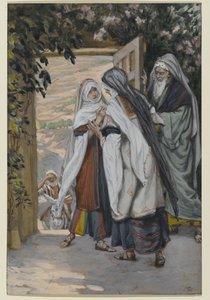 Vierailu, kuvitus teokseen The Life of Christ, n. 1886-94 (wc paperilla) tekijältä James Jacques Joseph Tissot