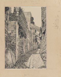 Via Dolorosa, Jerusalem, kuva Herramme Jeesuksen Kristuksen elämästä (mustetta ja grafiittia kartongille) tekijältä James Jacques Joseph Tissot