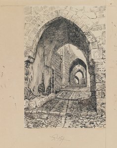 Via Dolorosa, Jerusalem, kuva Herramme Jeesuksen Kristuksen elämästä (mustetta ja grafiittia paperille) tekijältä James Jacques Joseph Tissot