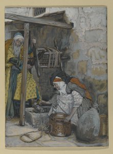 Sakarias ja Elisabet, kuvitus teokseen The Life of Christ, n. 1886-1894 (wc ja guassi pahville) tekijältä James Jacques Joseph Tissot