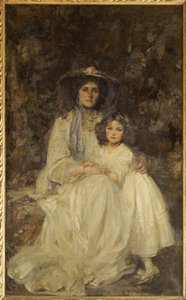 Lady Dickson-Poynder ja hänen tyttärensä Joan, n. 1905 tekijältä James Jebusa Shannon