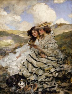 Dyyneillä Lady Shannon ja Kitty, n. 1900-1910.