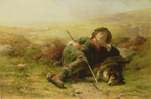 Paimenpoika ja hänen lammaskoiransa laiminlyömässä velvollisuutensa, 1851