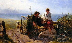 The Trysting Place (öljy kankaalle)
