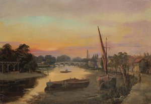 Kew auringonlaskun aikaan - Kew Bridge
