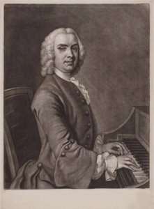 Urkuri ja säveltäjä John Stanley muotokuva 1712-1786. tekijältä James MacArdell