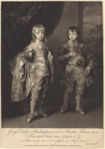 George Buckinghamin herttua veljensä Francisin kanssa tekijältä James MacArdell after Sir Anthony van Dyck