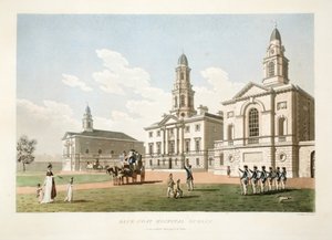Blue-coat Hospital, Dublin, 1798 (käsin väritetty kaiverrus).
