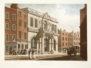 Tholsel, Dublin, 1798 (käsinvärinen kaiverrus) tekijältä James Malton