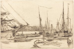 Luonnos Billingsgatesta tekijältä James Abbott McNeill Whistler