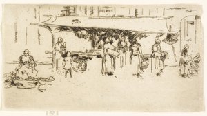 Booth, Market Place, Loches tekijältä James Abbott McNeill Whistler