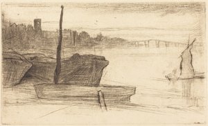Chelsean silta ja kirkko tekijältä James McNeill Whistler