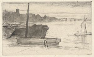 Chelsea Bridge and Church, del conjunt del Tàmesi (Una sèrie de setze gravats d