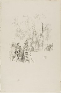 Keskustelu patsaan alla, Luxemburgin puutarha tekijältä James Abbott McNeill Whistler