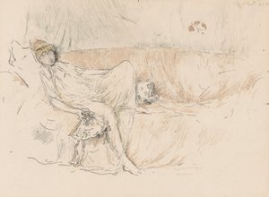 Draped figuuri, makuuasentoon tekijältä James Abbott McNeill Whistler