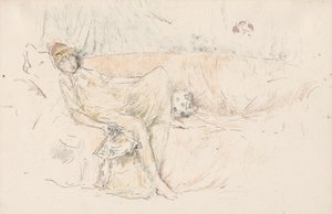 Verhottu hahmo, makuuasennossa tekijältä James McNeill Whistler