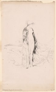 Drapoitu malli, seisoo sohvan vieressä tekijältä James Abbott McNeill Whistler
