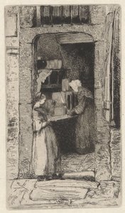 Sinapinkauppias, ranskalaisesta sarjasta (Kaksitoista etsausta luonnon mukaan) tekijältä James McNeill Whistler