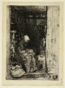 La Vieille aux Loques (Vanha nainen rievuilla) tekijältä James Abbott McNeill Whistler