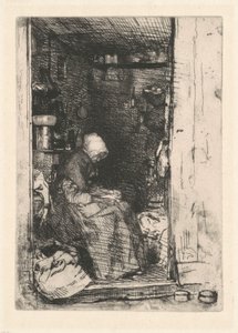 Ryysyihin pukeutunut vanha nainen tekijältä James McNeill Whistler