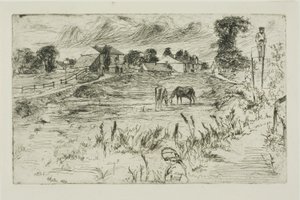 Maisema hevosten kanssa tekijältä James Abbott McNeill Whistler