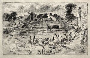 Maisema, jossa on hevonen tekijältä James McNeill Whistler