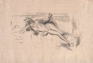 Alaston malli makuuasennossa tekijältä James McNeill Whistler