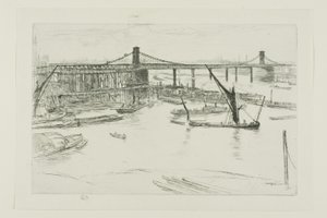 Vanha Hungerford Bridge tekijältä James Abbott McNeill Whistler