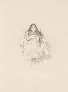Muotokuvatutkimus: Mrs. Philip, nro 3 (recto) Muotokuvatutkimus: Geneviève Mallarmé (verso) tekijältä James Abbott McNeill Whistler