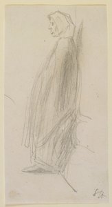 Profiililuonnos seisovasta vanhasta naisesta tekijältä James Abbott McNeill Whistler