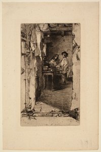 Lumppujen kerääjiä, Quartier Mouffetard, Pariisi tekijältä James McNeill Whistler