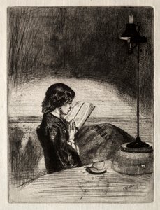 Lukeminen lampunvalossa tekijältä James McNeill Whistler