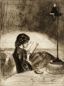Lukeminen lampun valossa tekijältä James McNeill Whistler