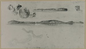 Luonnokset rannikkomittauslevyllä tekijältä James Abbott McNeill Whistler