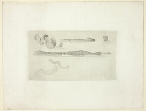 Luonnokset rannikkomittauslevyllä tekijältä James Abbott McNeill Whistler