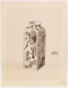 Neliönmuotoinen kanisteri, jossa laajeneva kaula tekijältä James Abbott McNeill Whistler