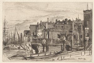 Thames Police (Wapping Wharf), Thames-sarjasta (sarja kuusitoista etsausta Thamesista ja muista aiheista) tekijältä James Abbott McNeill Whistler
