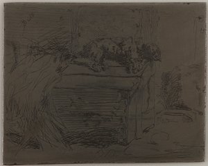 Koira kennelissä tekijältä James Abbott McNeill Whistler
