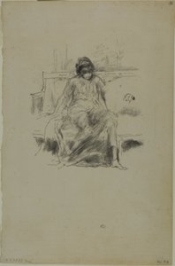 Pehmustettu hahmo, istuu tekijältä James Abbott McNeill Whistler