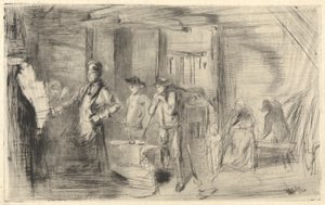 The Forge, Thames-sarjasta (sarja kuusitoista etsausta Thamesista ja muista aiheista) tekijältä James Abbott McNeill Whistler