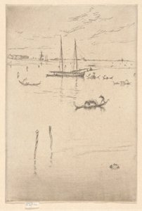 Pieni laguuni, ensimmäisestä Venetsian sarjasta (Venetsia, 12 etsauksen sarja) tekijältä James Abbott McNeill Whistler