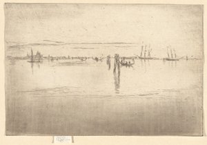 Pitkä laguuni, toisesta Venetsian sarjasta (kaksikymmentäkuusi etsauksen sarja) tekijältä James Abbott McNeill Whistler