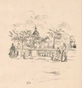 Pantheon Luxemburgin puutarhan terassilta tekijältä James Abbott McNeill Whistler