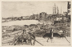 The Pool, Thames-sarjasta (sarja kuusitoista etsausta Thames-joesta ja muista aiheista) tekijältä James Abbott McNeill Whistler
