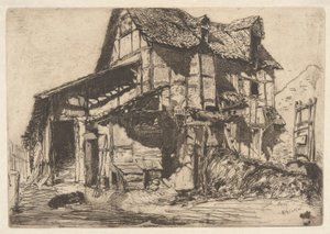 Unsafe Tenement, ranskalaisesta sarjasta (Douze Eaux-Fortes d tekijältä James Abbott McNeill Whistler