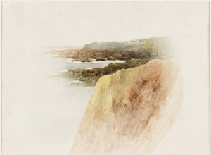 Merimaisema: Headland and Cliffs (akvarelli ja kynä paperille)