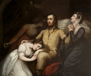 Lafayette Dungeonissa Olmützissä vaimonsa ja tyttäriensä kanssa, 1797