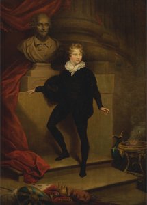 Mestari Betty Hamletina Shakespearen rintakuvan edessä. tekijältä James Northcote